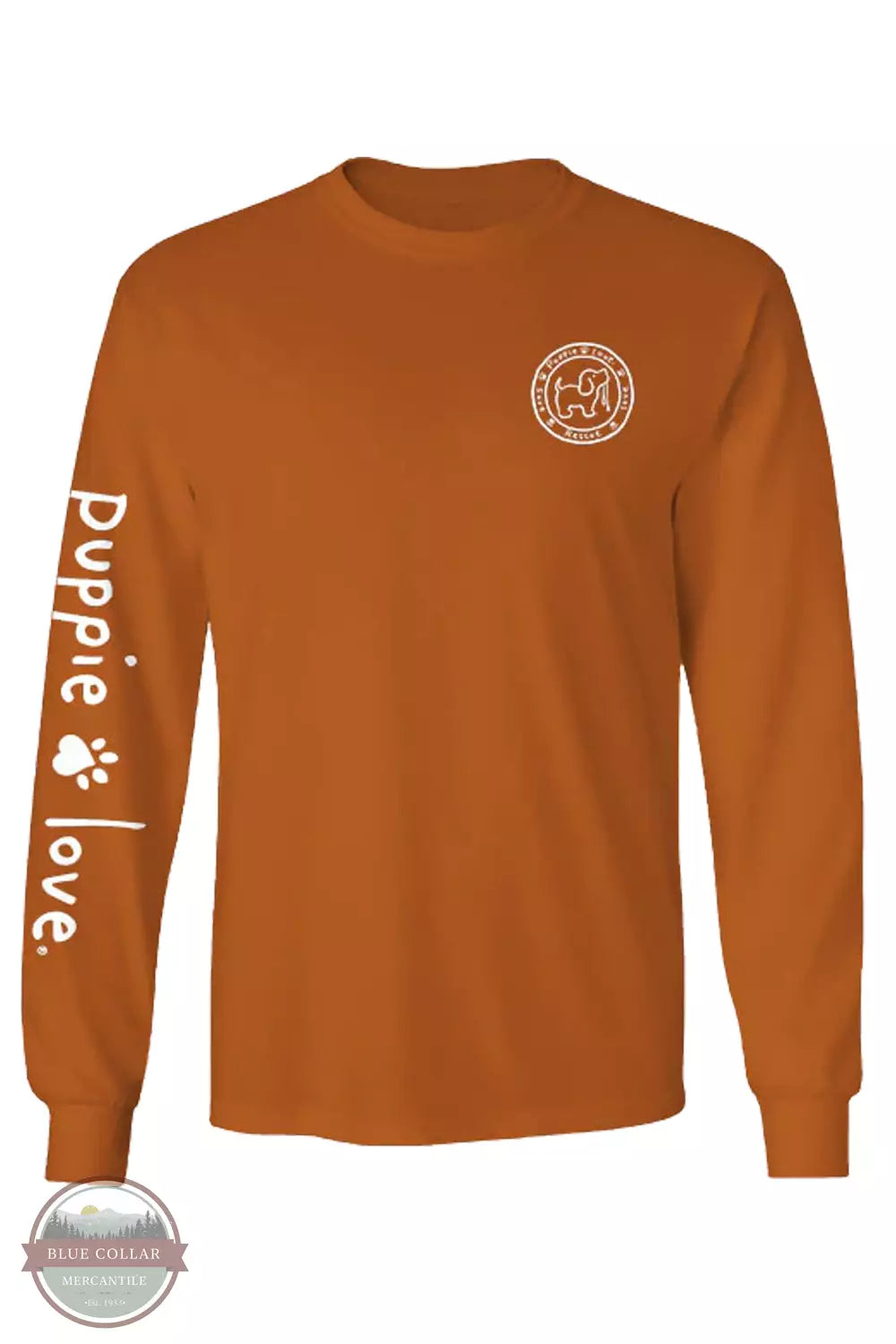 Puppie Love SPL1473 Barktoberfest Dirndl Pup Long Sleeve T-Shirt in Texas Orange Front View