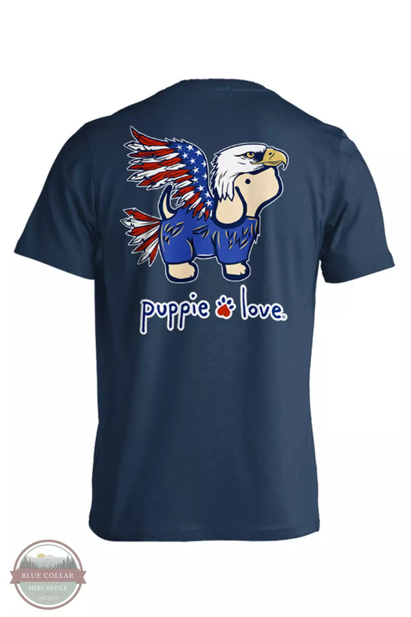 Puppie Love SPL1596 Bald Eagle Pup T-Shirt in Blue Dusk Back View