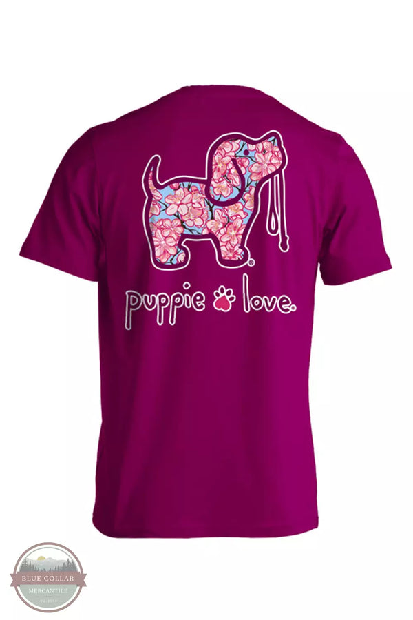 Puppie Love SPL1602 Cherry Blossom Pup T-Shirt in Berry Back View