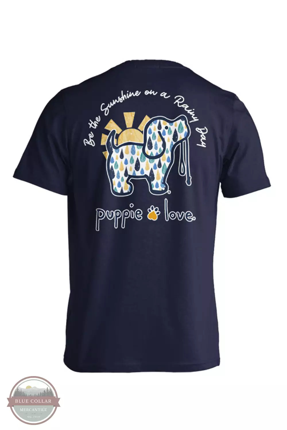 Puppie Love SPL1611 Raindrop Pup T-Shirt in Navy Back View