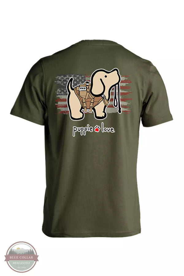 Puppie Love SPL960 Military Working Pup T-Shirt in Military Green back View