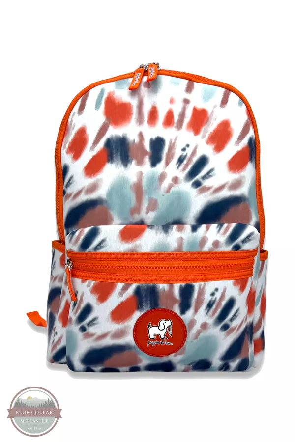 Puppie Love SPLA255 Orange Tie Dye Backpack Front View