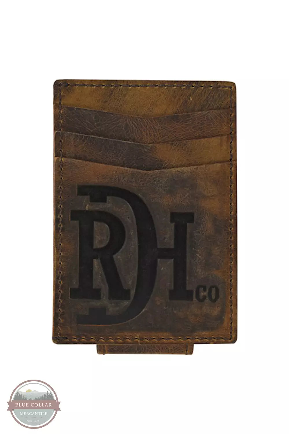 Red Dirt 22228875M3 Distressed Leather Card Case with Magnetic Money Clip Front View