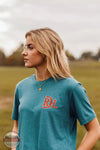 Red Dirt RDHC-T-121 Teal Vintage Aztec T-Shirt Front Life View