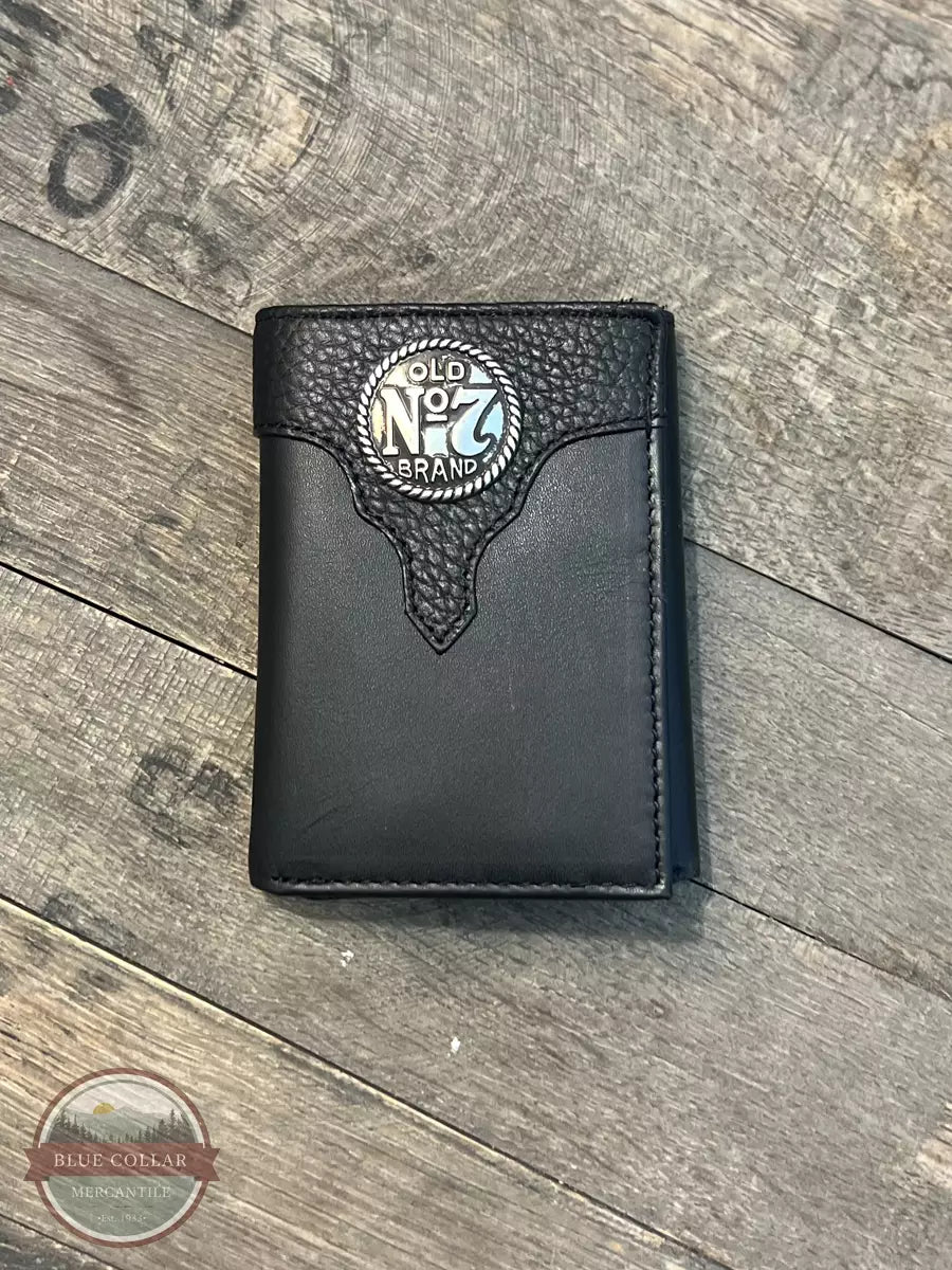 Rogers-Whitley 3091JD BLK Jack Daniels Tri-fold Wallet in Black Front View