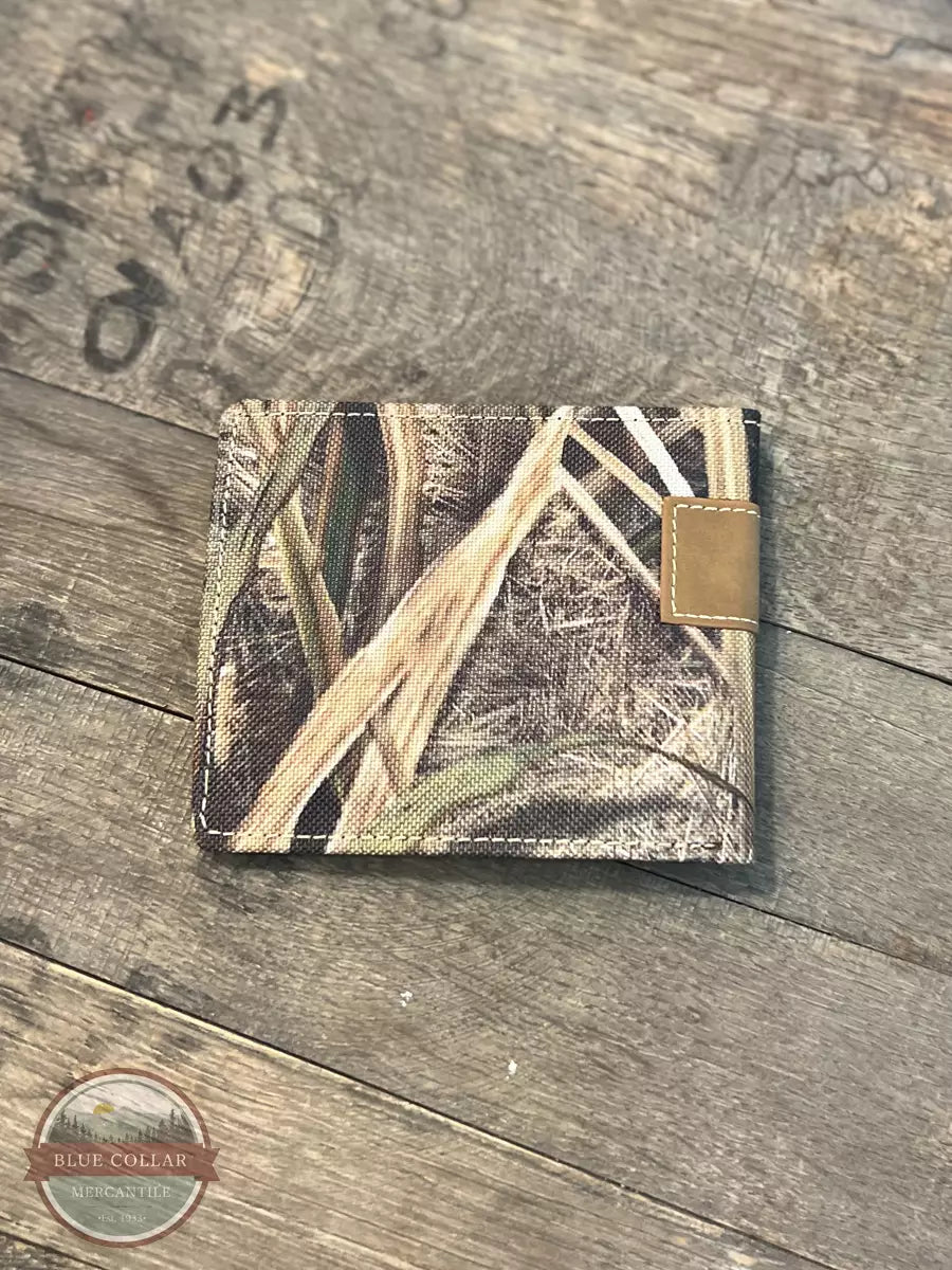 Rogers-Whitley 4005M Bi-Fold Grass Blades Wallet with Cross and Studs Back View