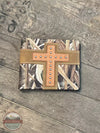 Rogers-Whitley 4005M Bi-Fold Grass Blades Wallet with Cross and Studs Front View