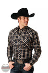 Roper 01-001-0101-6039 BU Plaid Western Snap Long Sleeve Shirt in Navy & Cream Front View