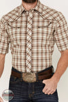 Roper 01-002-0016-3001 BR Embroidered Western Snap Short Sleeve Shirt Detail View