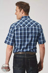 Roper 01-002-0101-3008 BU Midnight Plaid Short Sleeve Western Snap Shirt Back View