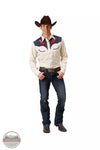 Roper 03-001-0040-0675 WH Embroidered Roses Long Sleeve Western Snap Shirt Full View
