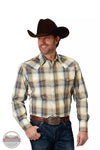  Roper 03-001-0278-1051 BU Western Snap Long Sleeve Shirt in Desert Blue Plaid Front View