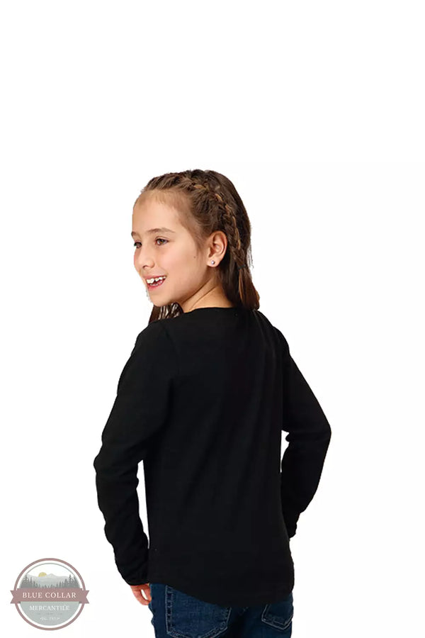 Roper 03-009-0513-0165 BL Cowgirl Definition Long Sleeve T-Shirt in Black Back View