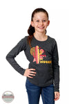 Roper 03-009-0513-6130 GY Long Sleeve Not A Hugger Cactus T-Shirt in Gray Front View