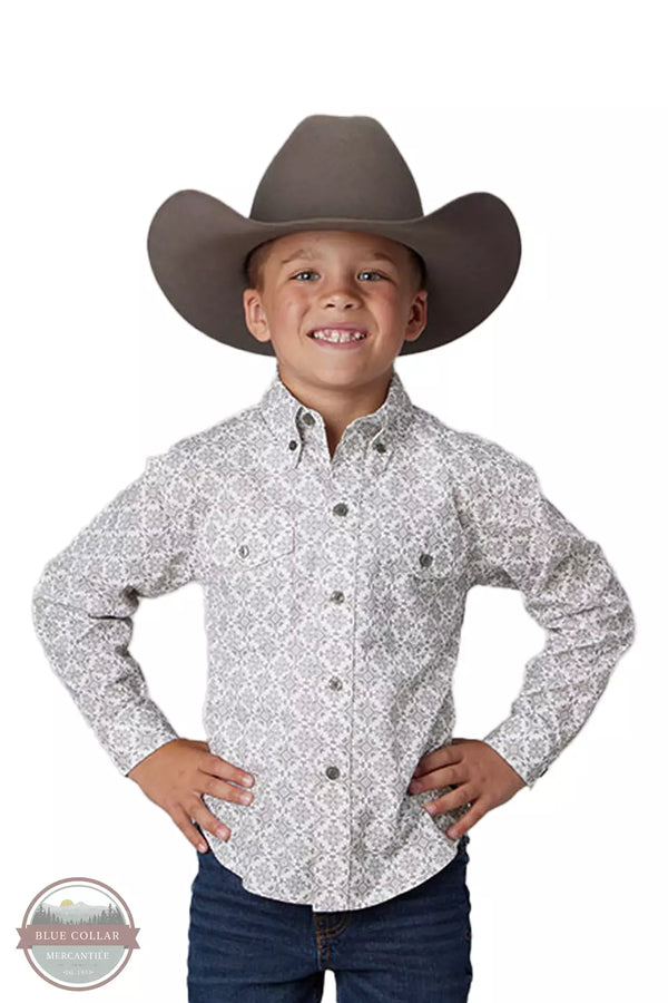 Roper 03-030-0325-4028 GY Silver Springs Western Shirt Front View