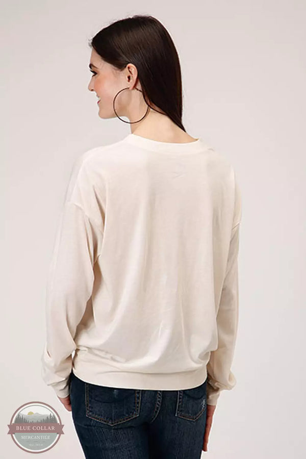 Roper 03-038-0513-0163 WH Wander Jersey Knit T-Shirt in Cream Back View