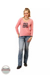 Roper 03-038-0513-6112 PI Stock Show Long Sleeve T-Shirt in Pink Full View
