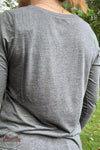 Roper 03-038-0513-6113 GY Steer Skull Long Sleeve T-Shirt in Charcoal Back View