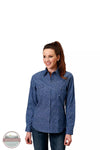 Roper 03-050-0225-1002 BU Amarillo Long Sleeve Western Snap Shirt in Blue Medallion Paisley Front View