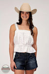 Roper 03-052-0565-2007 WH Swiss Dot Camisole Top in White Front View