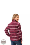 Roper 03-098-0250-6181 RE Micro Fleece Quarter Snap Pullover in Berry with an Aztec Print Back View