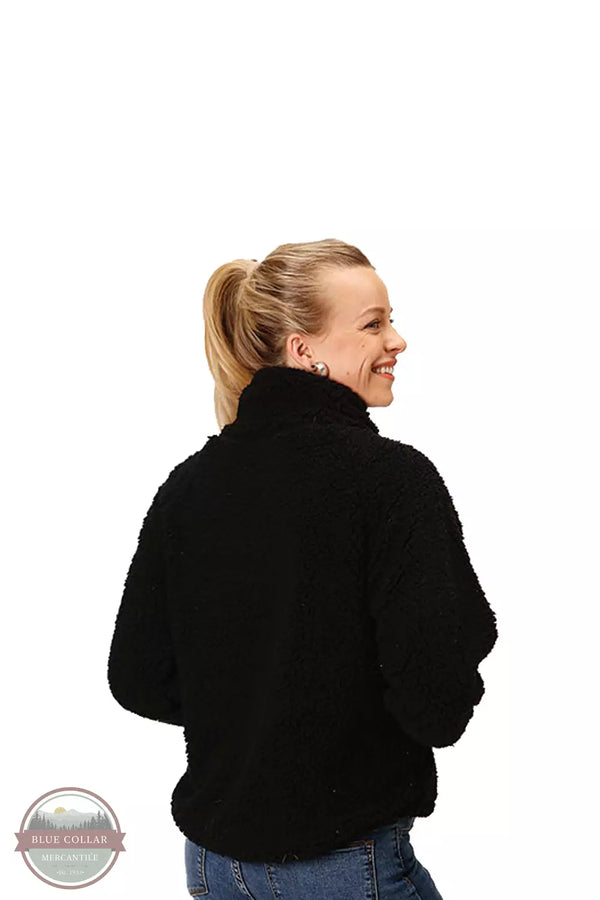 Roper 03-098-0250-6184 BL Polar Fleece Side Zip Pullover in Black Back View