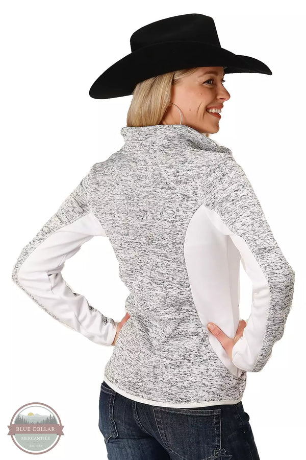 Roper 03-098-0794-6159 WH Sweater Knit Fleece Jacket in White Back View