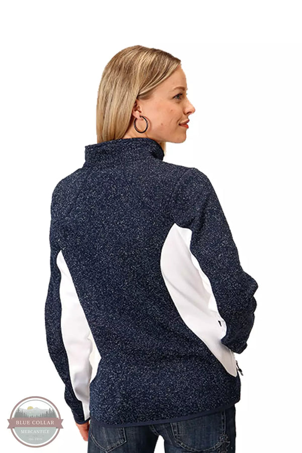Roper 03-098-0794-6160 BU Sweater Knit Fleece Jacket in Blue Back View