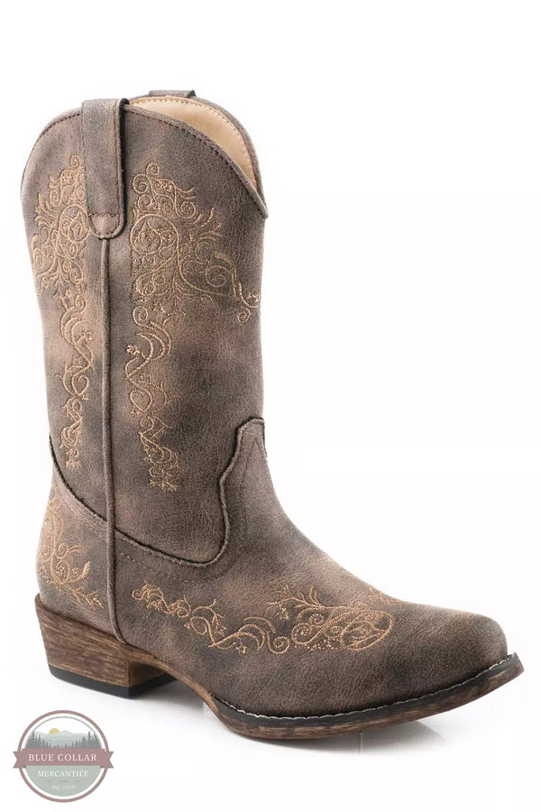 Roper 09-018-1566-2494 BR Child's Riley Scroll Western Boot in Tan Profile View