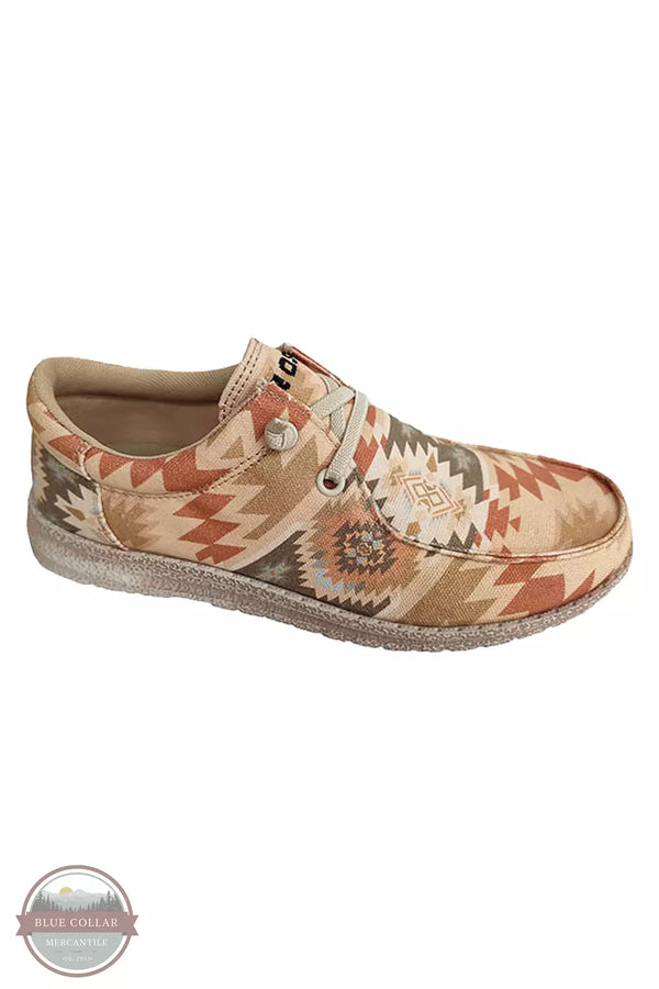 Roper 09-021-1793-3174 TA Hang Loose Moccasins in an Aztec Print Front View
