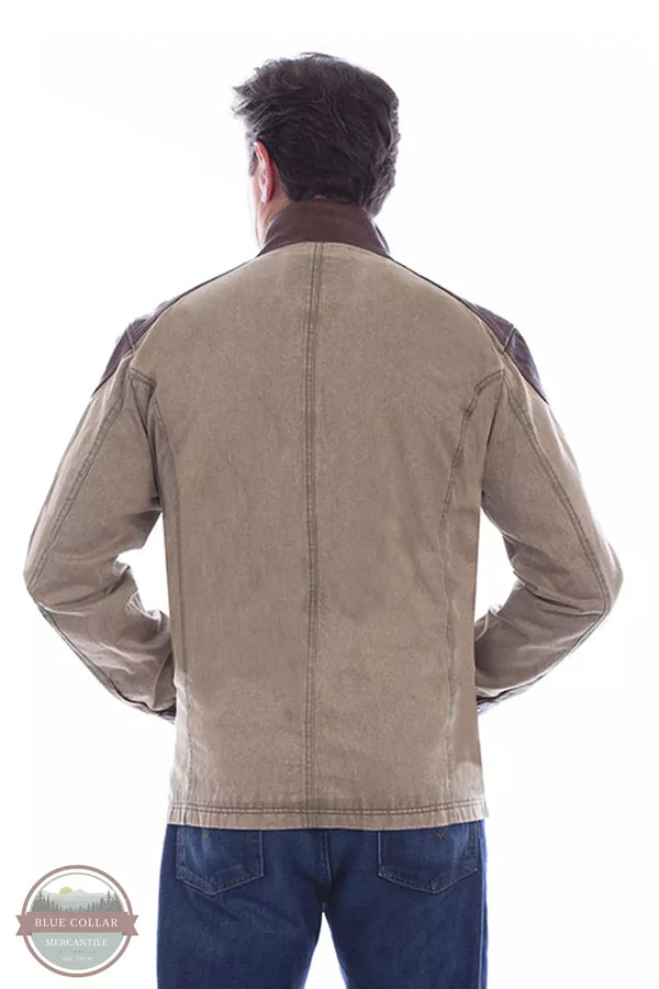Scully 1089 113 Canvas with Leather Trim Jacket in Sage Back View