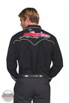 Scully P-665 BLK Rock & Roll Embroidered Long Sleeve Shirt in Black Back View