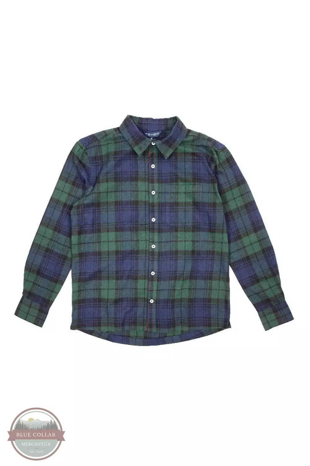 Simply Southern 0223-MN-HOL-FLANNEL Holiday Flannel Button Down Shirt Green Front VIew
