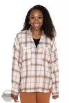Simply Southern 0223-PLAID-SHKT-PEARL Shacket in Pearl Plaid Front View 2