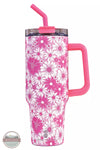 Simply Southern 0223-TUMBLER40 Pink Floral Daisy Front View