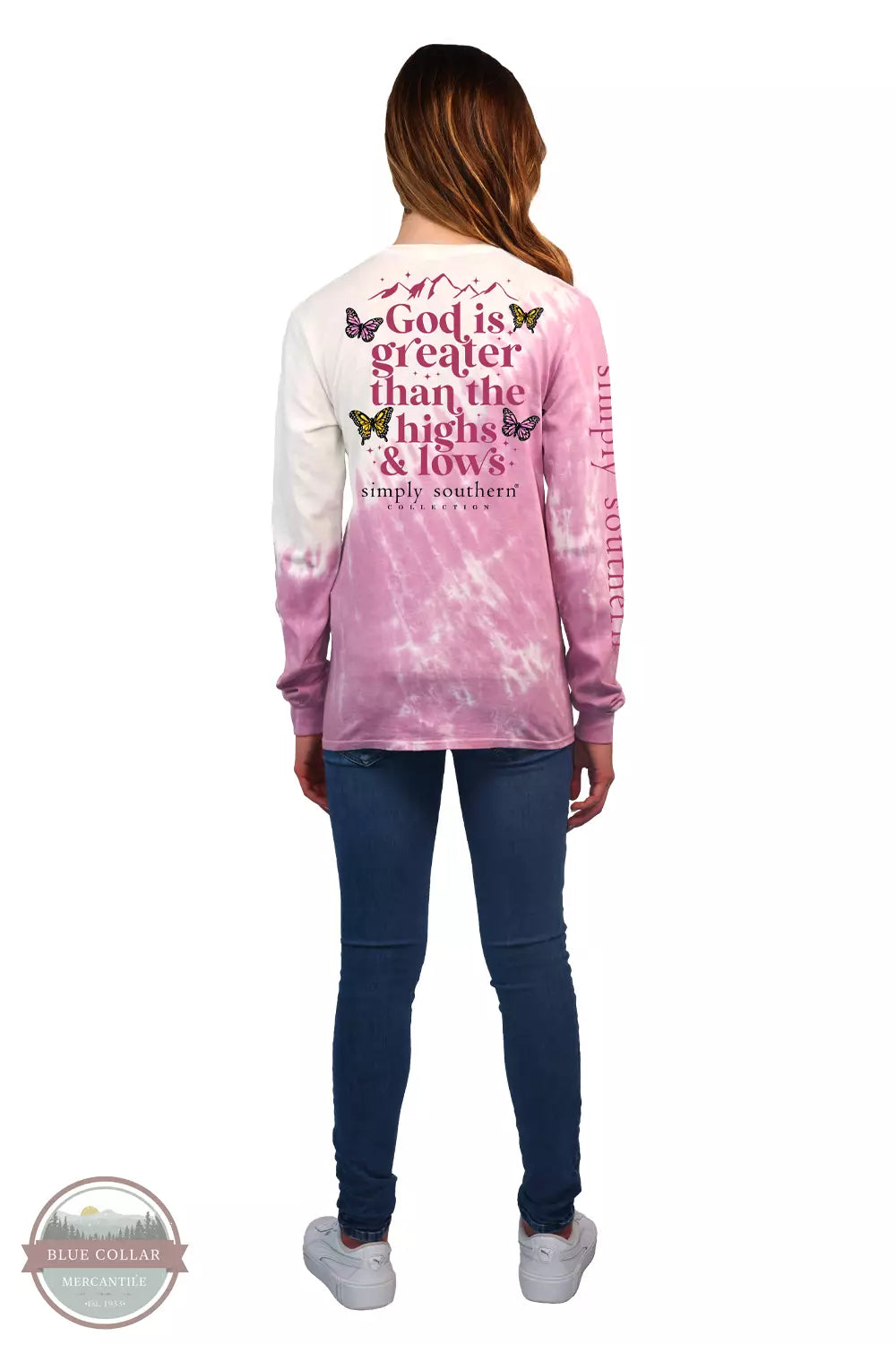 Simply Southern LS-GGHL-ASPEN God Is Greater Long Sleeve T-Shirt in Aspen Full View