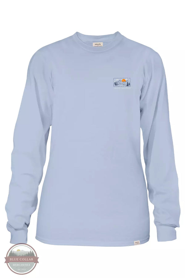 Simply Southern LS-MOUNTAIN-FOG Take Me to the Mountains Long Sleeve T-Shirt in Fog Front View