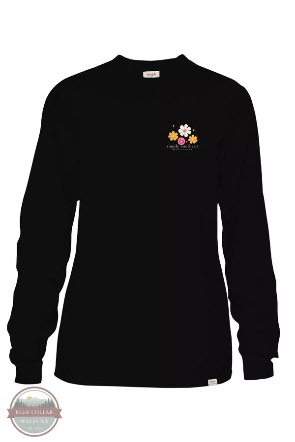 Simply Southern LS-PURPOSE-BLACK He Has a Plan Long Sleeve T-Shirt in Black Front View