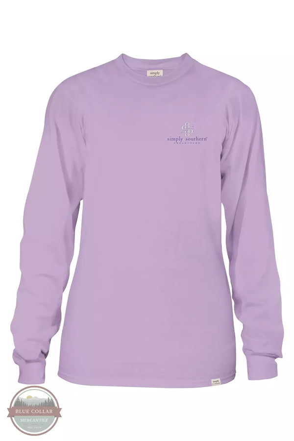 Simply Southern LS-WANDER-LILAC Not all who Wander are Lost Long Sleeve T-Shirt in Lilac Front View