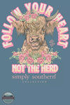 Simply Southern SS-HERD-COMET Follow Your Heart Not the Herd T-Shirt in Comet Blue Detail View