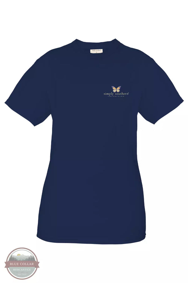 Simply Southern SS-PIECES-NAVY God Turns Broken Pieces into Masterpieces T-Shirt in Navy Blue Front View