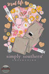 Simply Southern SS-SCRUBLIFE-GRAPHITEHTHR Scrub Life T-Shirt in Graphite Heather Detail View