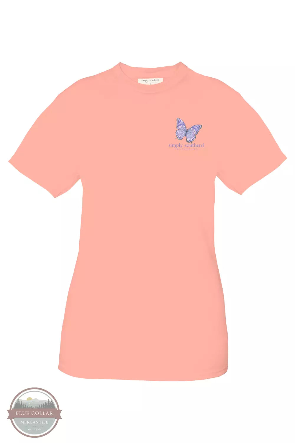 Simply Southern SS-WING-COCKTAIL Under His Wings T-Shirt in Cocktail Peach Front View