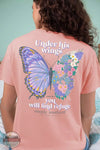 Simply Southern SS-WING-COCKTAIL Under His Wings T-Shirt in Cocktail Peach Life Back View