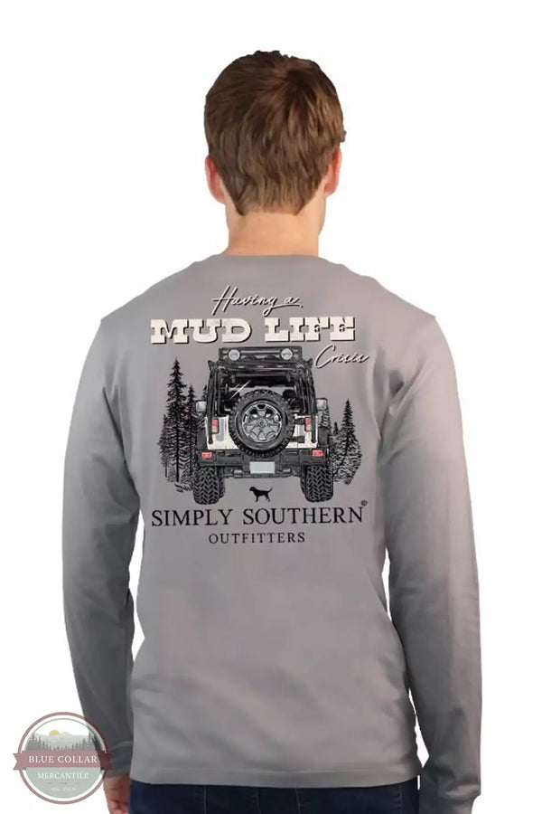 Simply Southern ULS-MUDLIFE-TIN Having a Mud Life Crisis Long Sleeve T-Shirt in Tin Back View