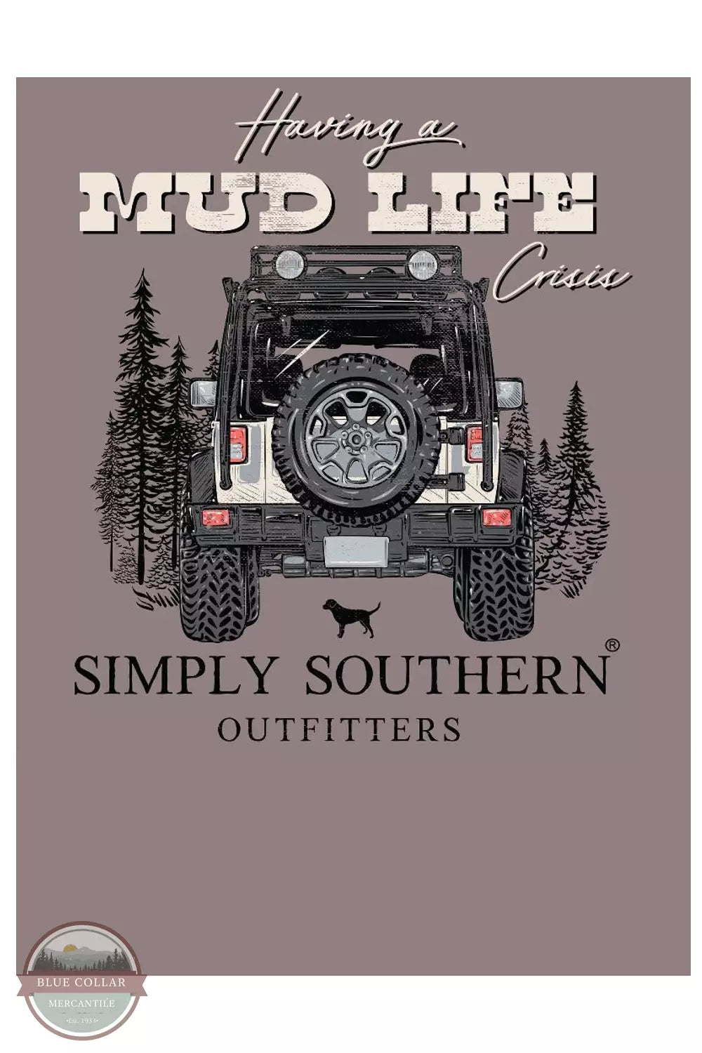 Simply Southern ULS-MUDLIFE-TIN Having a Mud Life Crisis Long Sleeve T-Shirt in Tin Graphic View