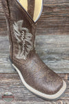 Smoky Mountain 3311 Presley Western Boot in Brown Distressed/Vintage Charcoal Top View