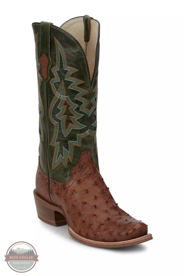Tony Lama SA8268 Rylen 13" Full Quill Ostrich Western Boot in Brandy (Brown) Profile View
