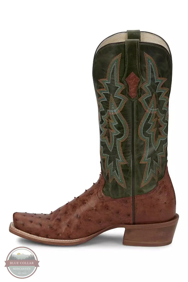 Tony Lama SA8268 Rylen 13" Full Quill Ostrich Western Boot in Brandy (Brown) Side View