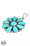 Turquoise Factory P3193-C75 Flower Turquoise Sterling Silver Pendant with Chain Side View